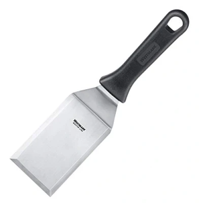 Afbeelding van Westmark Professionele spatel, gebogen, stijf, scherpe randen, lemmet: 7 x 11,5 cm, lengte: 28 RVS/kunststof, Master Line, zwart/zilver, 13322270