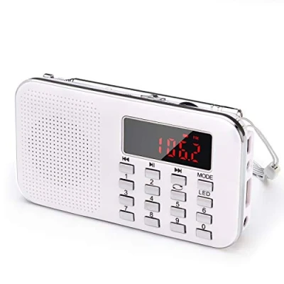 Afbeelding van Vernieuwing PRUNUS J 908 AM Draagbare Radio Ultra Fijn FM MP3 AUX USB, Afneembare Oplaadbare Batterij 1200MAH Neemt automatisch zenders op en nummert ze (Wit)