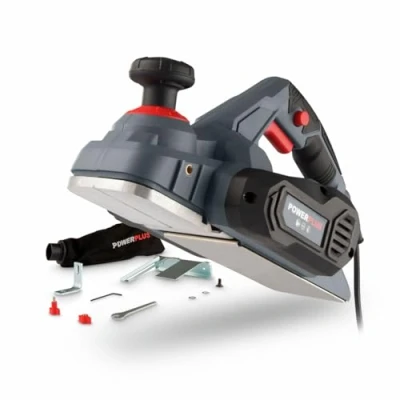 Afbeelding van Powerplus POWE80030 Schaafmachine 900W Zijgeleider Schaafdiepteinstelling Opvangzak Incl. 2 messen