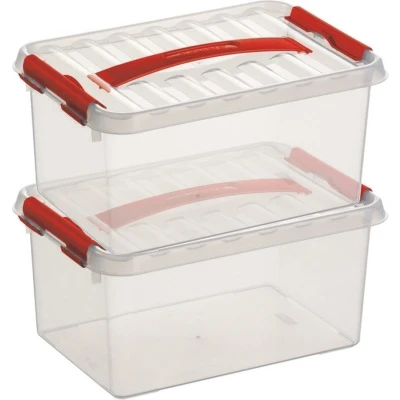 Afbeelding van 2x Kunststof stapelbare opbergbak 6 liter 30 x 20 14 cm Opbergbox