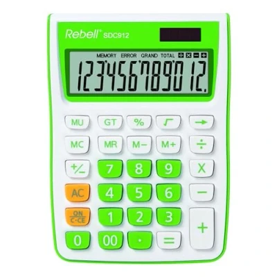 Afbeelding van Calculator Rebell SDC912GR BX wit groen desktop per 20
