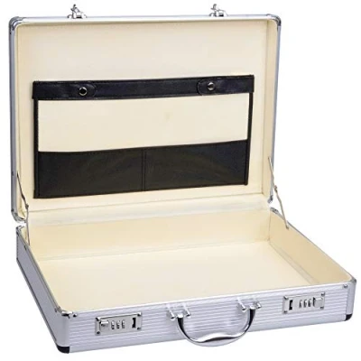 Afbeelding van GRÄWE Aktetas aluminium incl. documentenvak, zakelijke koffer cijferslot zilver ca. 11 liter, zilver, Außenmaße: L 44,5 cm, B 34 H 10,5 Elegant