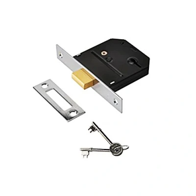 Afbeelding van Yale Essentials deurslot met 3 hendels vergrendeling, hoge kwaliteit, 64 mm deadlock chroom