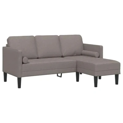 Afbeelding van vidaXL L vormige Bank Taupe Massief Beukenhout 173 x 131 67 cm