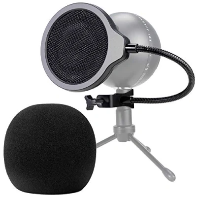 Afbeelding van Sneeuwbal Mic Pop Filter met Foam Windscherm 10,5 cm 3 Lagen Wind Screen Masker Shield en Cover Voor Blauwe om de geluidskwaliteit te verbeteren door YOUSHARES