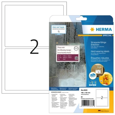 Afbeelding van HERMA printeretiketten A4, 190 x 135 mm, 50 pcs