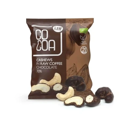 Afbeelding van Cocoa Cashewnoten Pure Koffie Chocolade RAW 70 gram