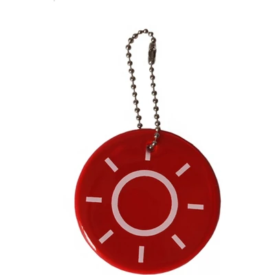 Afbeelding van Reflecterende sleutelhanger 1 stuks Zon Rood