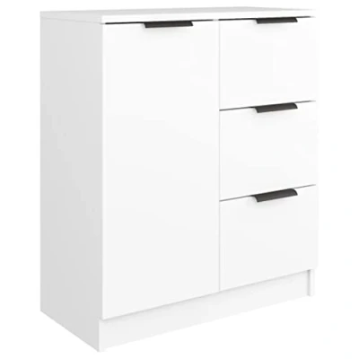 Afbeelding van vidaXL Dressoir 60x30x70 cm bewerkt hout wit, kast, opbergkast, bijzetkast, wandkast, houten opslagkast, kasten, wandkasten, opbergkasten