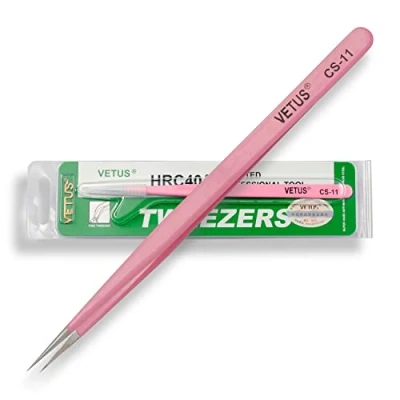 Afbeelding van P Beauty Cosmetic Accessories Vetus wimperpincet voor wimperverlenging, ideaal geschikt individuele wimpers en volumetechniek, inclusief beschermkap, (CS 11)