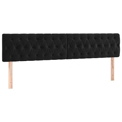 Afbeelding van vidaXL Hoofdbord LED 200x7x78/88 cm fluweel zwart