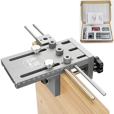 Afbeelding van (3 in 1) Dowelling Jig Drill Kit, Guide Locator 6/8/10/15mm Locator, Houtbewerking Zelfcentrerend