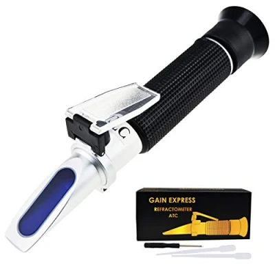 Afbeelding van Tri Scale Refractometer ATC Brix 0 10%/zoutgehalte 100PPT/soortelijk gewicht 1.000 1.070, voor zoutwater brak mariene rif tank zout zee water hydrocultuur aquarium controle