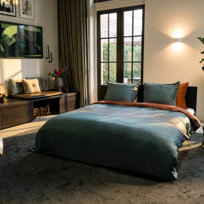 Afbeelding van Dekbedovertrek Kayori Morian Blauw Hennep 240 x 200 / 220 cm Lits Jumeaux