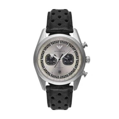 Afbeelding van Emporio Armani Racer AR11677 Horloge Leer Zwart Ø 42 mm