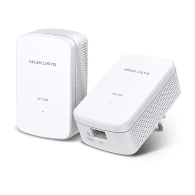 Afbeelding van Mercusys AV1000 Gigabit Powerline Starter Kit, Data transfer speed Up To 1000 Mbps, Ideal for 4K streaming, online gaming and graphics intensive applications No Configuration required (MP500 KIT)