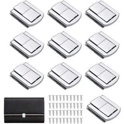 Afbeelding van Sluiting latch hasp box 10 stuks met 40 schroeven sieradendoos Toggle klikslot lock houten kist sluitgesp (zilver)