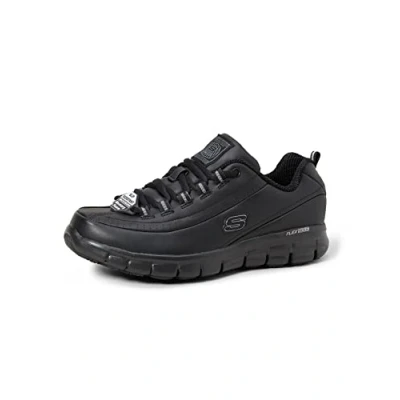 Afbeelding van Skechers Dames Sure Track Trickel werkschoenen, Zwart leder, 39 EU