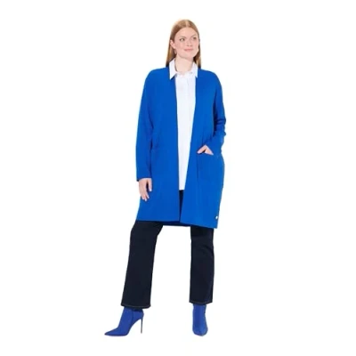Afbeelding van Ulla Popken LONG OPEN Front Vest, Dames, Maat: 46/48, Blue
