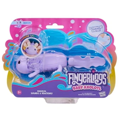 Afbeelding van Fingerlings Interactieve Baby Axolotl, Auggie (Paars), Zwemmen &amp; Licht op