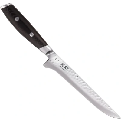 Afbeelding van Yaxell Japans Serie Tsuchimon Uitbeenmes VG10 Staal 61 HRC Lemmet 15 cm 3 Lagen Damaststaal Canvas Micarta Heft