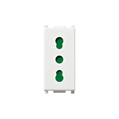Afbeelding van VIMAR 0R14203 Plana stopcontact met bescherming, Sicury 2P+T 16A, Italiaanse standaard type P17/11, wit