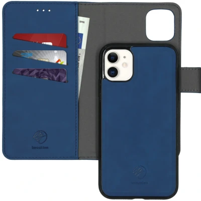 Afbeelding van Apple iPhone 11 Hoesje Kunstleder iMoshion Bookcase/2 in 1 Case Donkerblauw Telefoonhoesje
