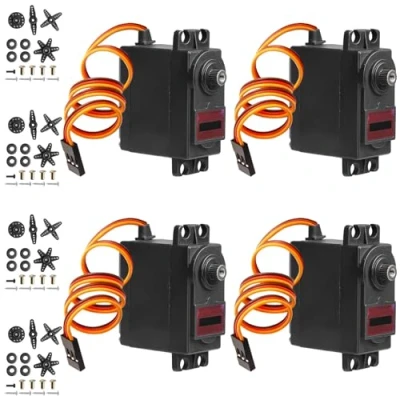 Afbeelding van 4 stuks digitale servo metaal: 13 kg 180 micro servo, servomotor met metalen transmissie voor RC vliegtuig, helikopter, robotarm, auto boot, drones, robotarm