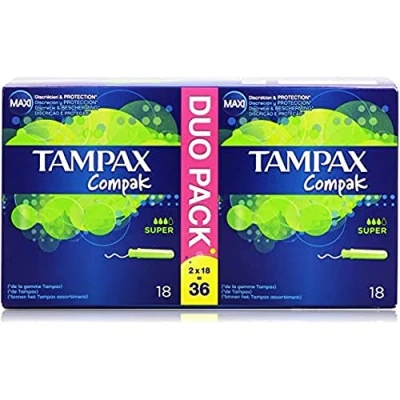 Afbeelding van Tampax Compak Super Tampons Met Inbrenghuls 36 stuks