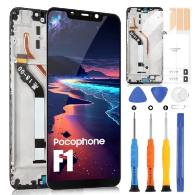 Afbeelding van LCD scherm voor Xiaomi Pocophone F1 display Poco M1805E10A 6,18 inch digitale touchscreen montage met reparatieset (zwart frame)