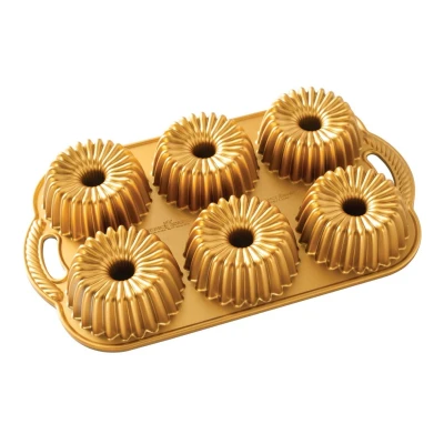Afbeelding van Nordic Ware Tulband Bakvorm Brilliance Bundtlette Pan Goud 6 Stuks
