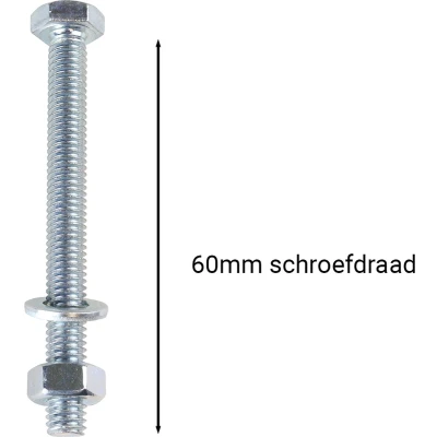 Afbeelding van Tapbouten Verzinkt M6 x 60 mm 10 stuks