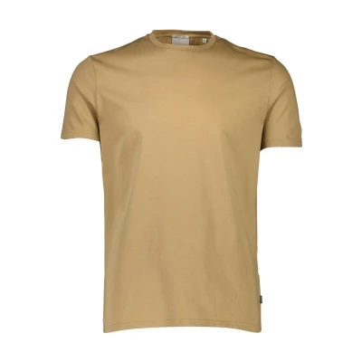 Afbeelding van Lindbergh Black Slim Fit T Shirt ronde hals zand, Effen
