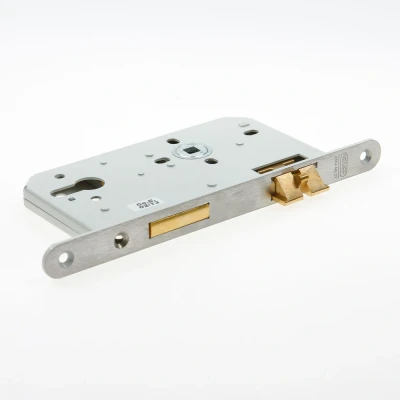 Afbeelding van Nemef 600 insteek dag en nachtslot met fluisterschoot doornmaat 60 PC 72 DR.2+4 voorplaat afgerond RVS