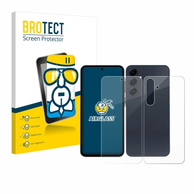 Afbeelding van BROTECT Screenprotector voor Samsung Galaxy A55 5G Enterprise Edition (Voor+Achter) Folie Beschermfolie Beschermglas transparant
