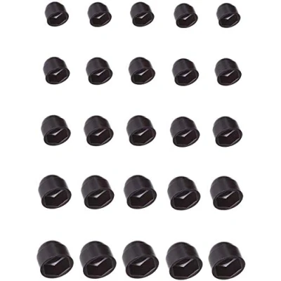 Afbeelding van 5 x afdekkappen voor moeren, kunststof, zwart, schroeven auto, M4, M5, M6, M8, M10, M12, M14, M16, M20, M24, M30 (diameter M10/Hex 17 mm)