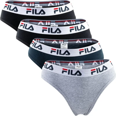 Afbeelding van Fila 4 PACK Slip, Dames, Maat: 42, Schwarz/grau/marine