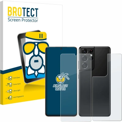 Afbeelding van BROTECT Antireflecterende Glas Screen Protector Mat voor Samsung Galaxy S21 Ultra 5G (Voor+Achter) Schermbeschermer [Folie niet Gehard Glas]