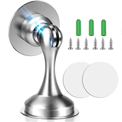 Afbeelding van magnetische deurstopper, vloer, wanddeurstopper, wandmontage, deurhouder, magnetisch, deurstop, roestvrij staal, vloerdeurstopper voor vloer of muur, deurhouder
