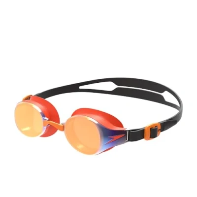 Afbeelding van Speedo Unisex Youth Hydropure Mirror Junior Goggle Zwemmen, zwart, blauw, oranje en goud, One Size, 6 14 jaar