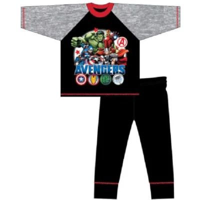 Afbeelding van Avengers pyjama zwart met grijs Marvel pyama maat 140