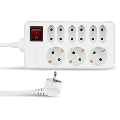Afbeelding van REV 00250101 stekkerdoos, stekkerdoos 9 voudig, kabel 1,4 m, max. 3500 W, wit