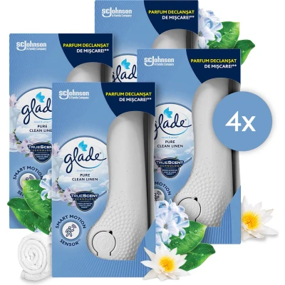 Afbeelding van 4x Glade Sense &amp; Spray Houder Pure Clean Linen 18 ml