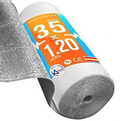 Afbeelding van Optimer System: warmte isolerende rol vermindert kou en hitte, reflecterend, vuurvast, isolatie voor schepen, muren daken, 35 x 1,20 m