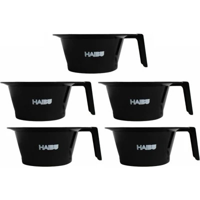 Afbeelding van 5x Haibu Essentials Verfbakje Antislip met handvat zwart bundel/set/pakket by Kapperskorting.com