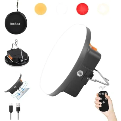 Afbeelding van Oplaadbare ledlamp, 12.000 mAh powerbank, USB campinglamp, 2500 lm, met afstandsbediening, lamp magneet en 1/4&quot; moeraansluiting, voor tent, camping, wandelen, noodweer, bij noodgevallen, autopech