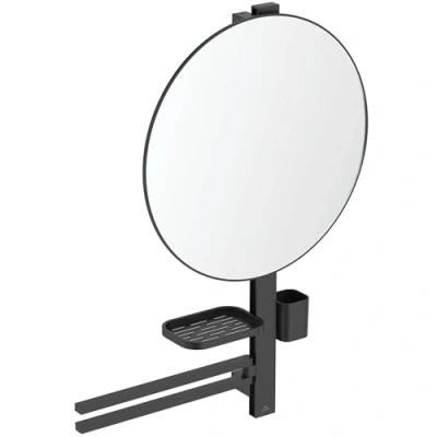 Afbeelding van Ideal standard alu accessoire bar met spiegel rond 50 8cm silk black bd587xg