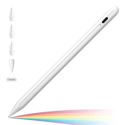 Afbeelding van Tilt Sensor Palm Afwijzing Stylus voor iPad (2022 2018), Actief Potlood Pro 11/12,9 inch, 10/9/8/7/6e Gen, Air 5e/4e/3e Mini 6/5e Digitaal schrijven/tekenpotlood