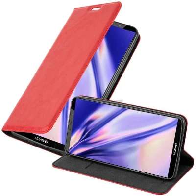 Afbeelding van Cadorabo Hoesje geschikt voor Huawei MATE 10 PRO in APPEL ROOD Beschermhoes met magnetische sluiting, standfunctie en kaartvakje Book Case Cover Etui