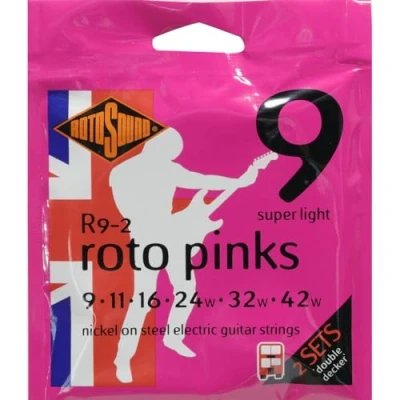Afbeelding van Rotosound R9 2 Roto Pinks 009 dubbele Snarenset elektrisch